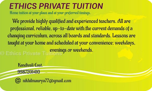 Ethics private Tution - Home Tuitions in Kandivali East, Mumbai