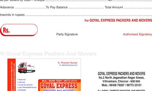 Goyal Express Packers And Movers - Packers and Movers in Villivakkam, Chennai