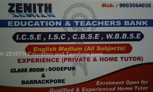 ZENITH Education and Teachers bank - School Tuitions in Sodepur, Kolkata