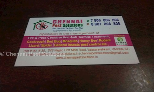 Chennai Pest Solutions - Pest Control in Valasaravakkam, Chennai