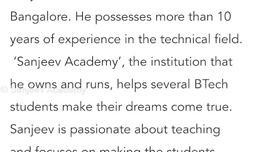 Sanjeev Academy - School Tuitions in Ramamurthy Nagar, Bangalore