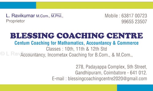 L Ravikumar - School Tuitions in Gandhipuram, Coimbatore