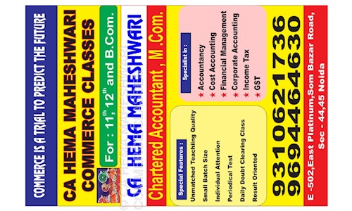 CA HEMA MAHESHWARI COMMERCE CLASSES - School Tuitions in Sector 44, Noida