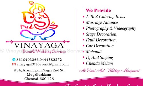 Vinayaga Events & Wedding Services - Catering Services in Mugalivakkam, Chennai