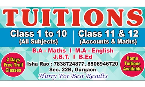 Tuition - School Tuitions in Huda Road, Gurgaon