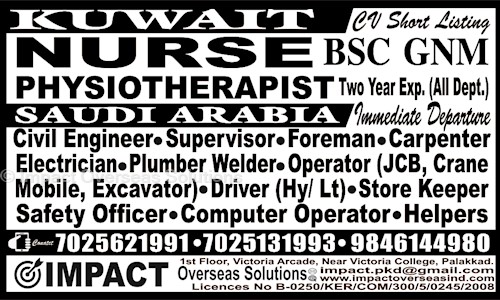 Impact Overseas Solutions - Placement Consultancies in Malampuzha-I, palakkad