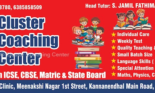 Cluster Coaching Center - School Tuitions in Kannanenthal, Madurai