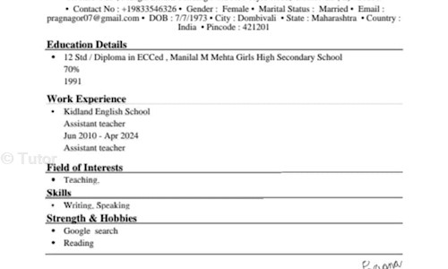Tutor  - School Tuitions in Dombivli East, Dombivli