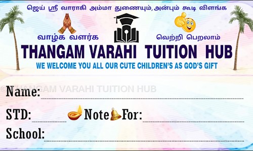THANGAM VARAHI TUITION HUB - School Tuitions in West Mambalam, Chennai