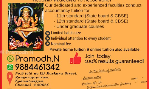 Pramodh N - School Tuitions in Kodambakkam, Chennai