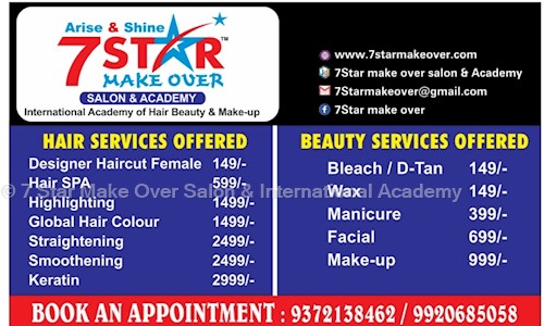 7 Star Make Over Salon & International Academy - Job Training in Kamothe, Mumbai