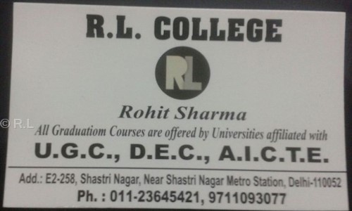R.L. College - Distance Education in Shastri Nagar, Delhi