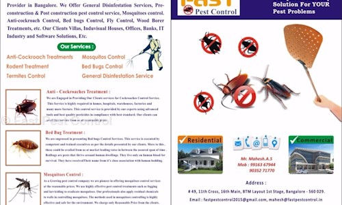 Fast Pest Control - Pest Control in BTM Layout, Bangalore
