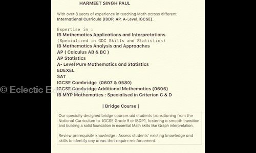 Eclectic Education - School Tuitions in DLF, Gurgaon