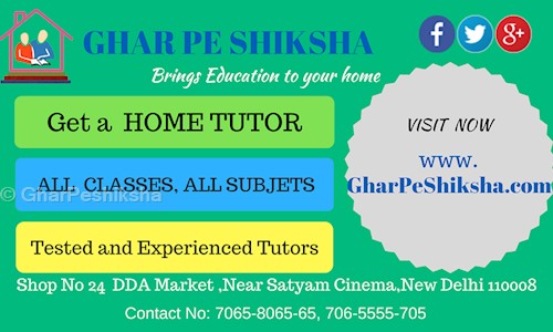 GharPeshiksha - School Tuitions in Patel Nagar, Delhi