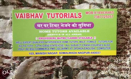 Vaibhav Tutorials - School Tuitions in Nagpur City, Nagpur