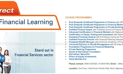 ICICIdirect Centre for Financial Learning ICFL - Finance & Accounting tuitions in Ernakulam, Cochin