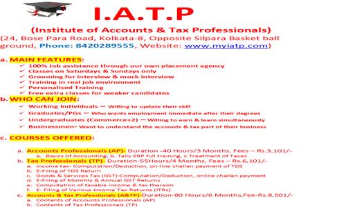 Institute of Accounts & Tax Professionals - Job Training in Behala, Kolkata