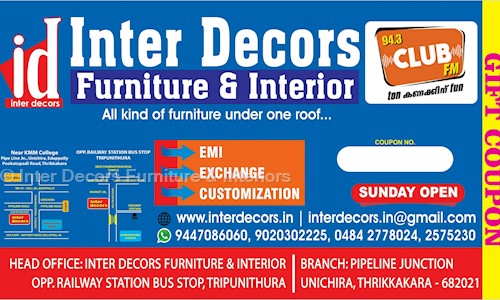 Inter Decors Furniture & Interiors - Interior Designers & Decorators in Kakkanad, Cochin
