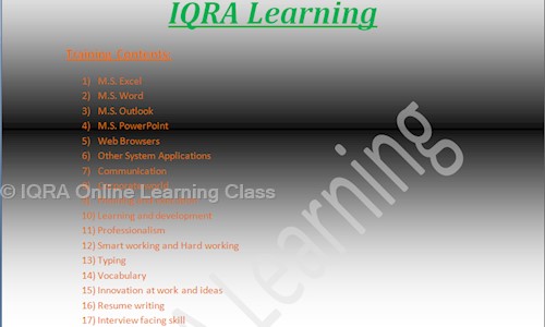 IQRA Online Learning Class - Job Training in Vijayanagar, Bangalore