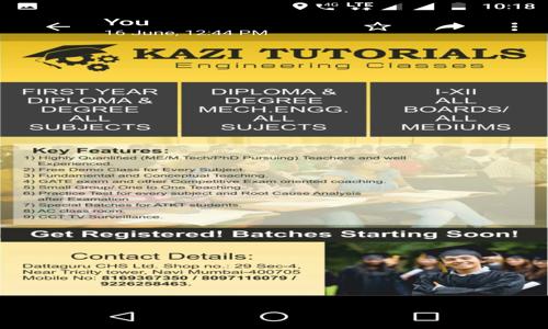 Kazi Tutorials - School Tuitions in Sanpada, Mumbai