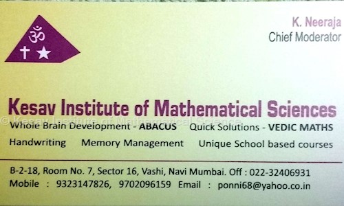 Kesav Institute of Mathematical Science - School Tuitions in Vashi, Mumbai