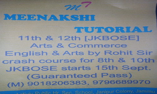 Meenakshi Tutorial janipur colony - School Tuitions in Janipur, Jammu