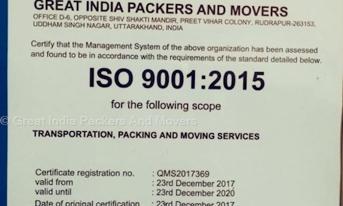 Great India Packers And Movers - Packers and Movers in Preet Vihar Colony, Rudrapur