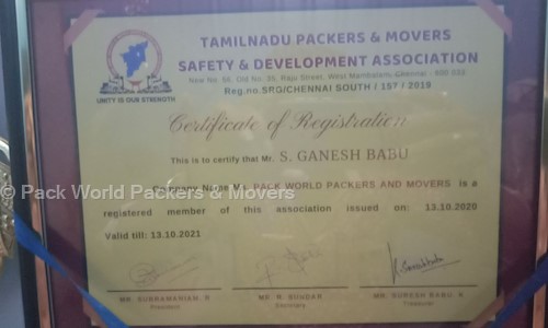 PACK WORLD PACKERS AND MOVERS - Packers and Movers in Thiruvanmiyur, Chennai