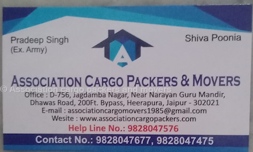 Association cargo packers and movers - Packers and Movers in Girdharipura, Jaipur