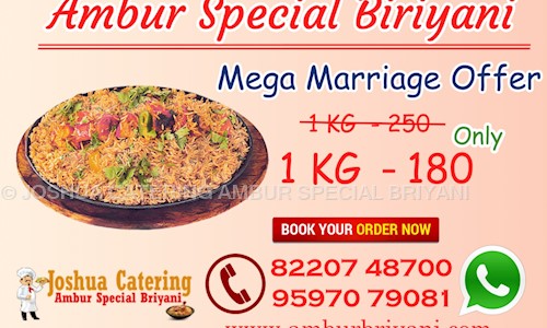 JOSHUA CATERING AMBUR SPECIAL BRIYANI - Catering Services in Bypass Road, ambur
