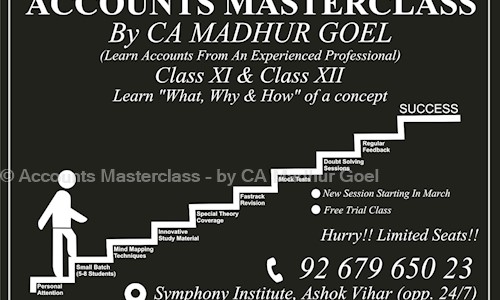 Accounts Masterclass - by CA Madhur Goel - School Tuitions in Ashok Vihar, Delhi