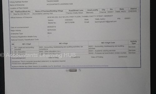 Accountants Learning HUB - Job Training in Parrys, Chennai