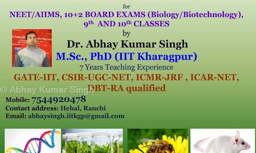 Fundamental Biology classes By Dr.AK Singh - School Tuitions in Hehal, Ranchi
