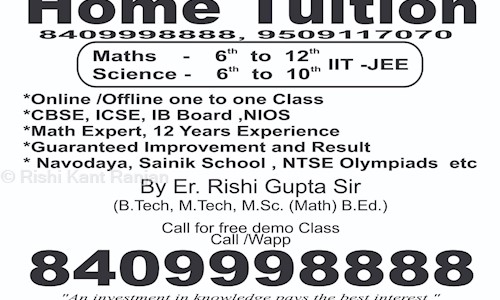 Rishi Kant Ranjan - School Tuitions in Sohna Road, Gurgaon
