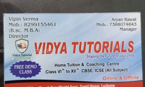 Vidya Tutorials - School Tuitions in Gomti Nagar, Lucknow