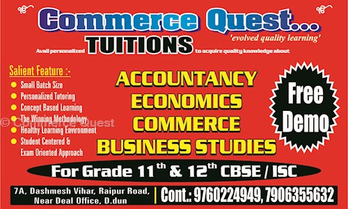 COMMERCE QUEST - School Tuitions in Aamwala, Dehradun