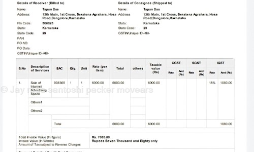 Jay maa santoshi packer movears - Packers and Movers in Rupsa, Balasore