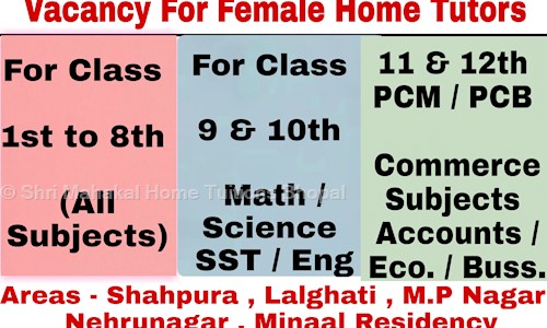 Shri Mahakal Home Tuitions Bhopal - School Tuitions in New Minal Residency, Bhopal