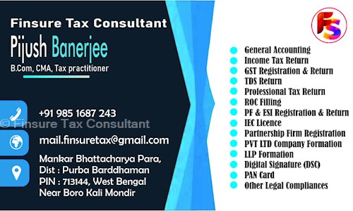 Finsure Tax Consultant - Job Training in Hatiara, Kolkata
