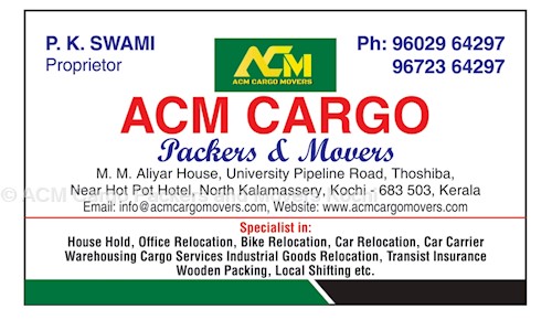 ACM Cargo Packers and Movers Kochi - Packers and Movers in Kalamassery, Cochin
