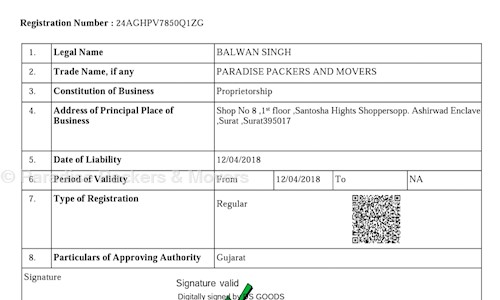 Paradise Packers & Movers - Packers and Movers in Althan, Surat