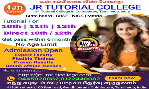 JR Tuition & JR Tutorial college JR Nios Academy - School Tuitions in Gandhipuram, Coimbatore
