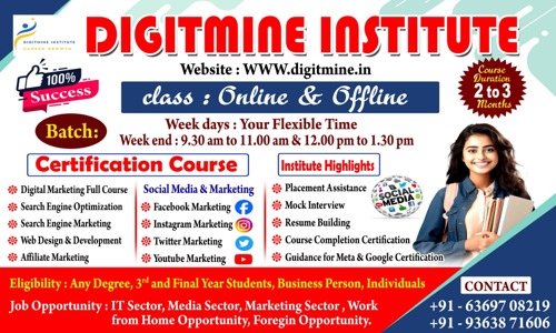  Digitmine Institute - Digital Marketing Certification Course - Job Training in 109/3, Variar Bakery (Branch, Thiruvengadam