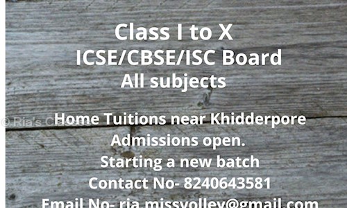 Ria's Classes - School Tuitions in Hastings, Kolkata