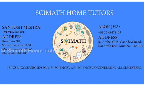 Scimath Home Tutors - Home Tuitions in Kandivali East, Mumbai