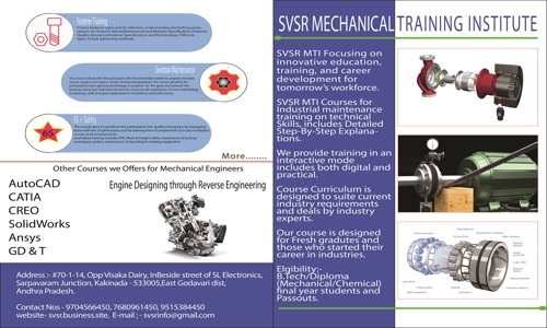 SVSR Mechanical Training Institute - Placement Consultancies in Sarpavaram, Kakinada