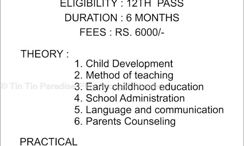 Tin Tin Paradise Play Group & Nursery - Job Training in Dombivali East, Mumbai