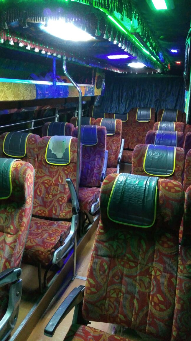 bus interior of Anarghya Tours & Travels