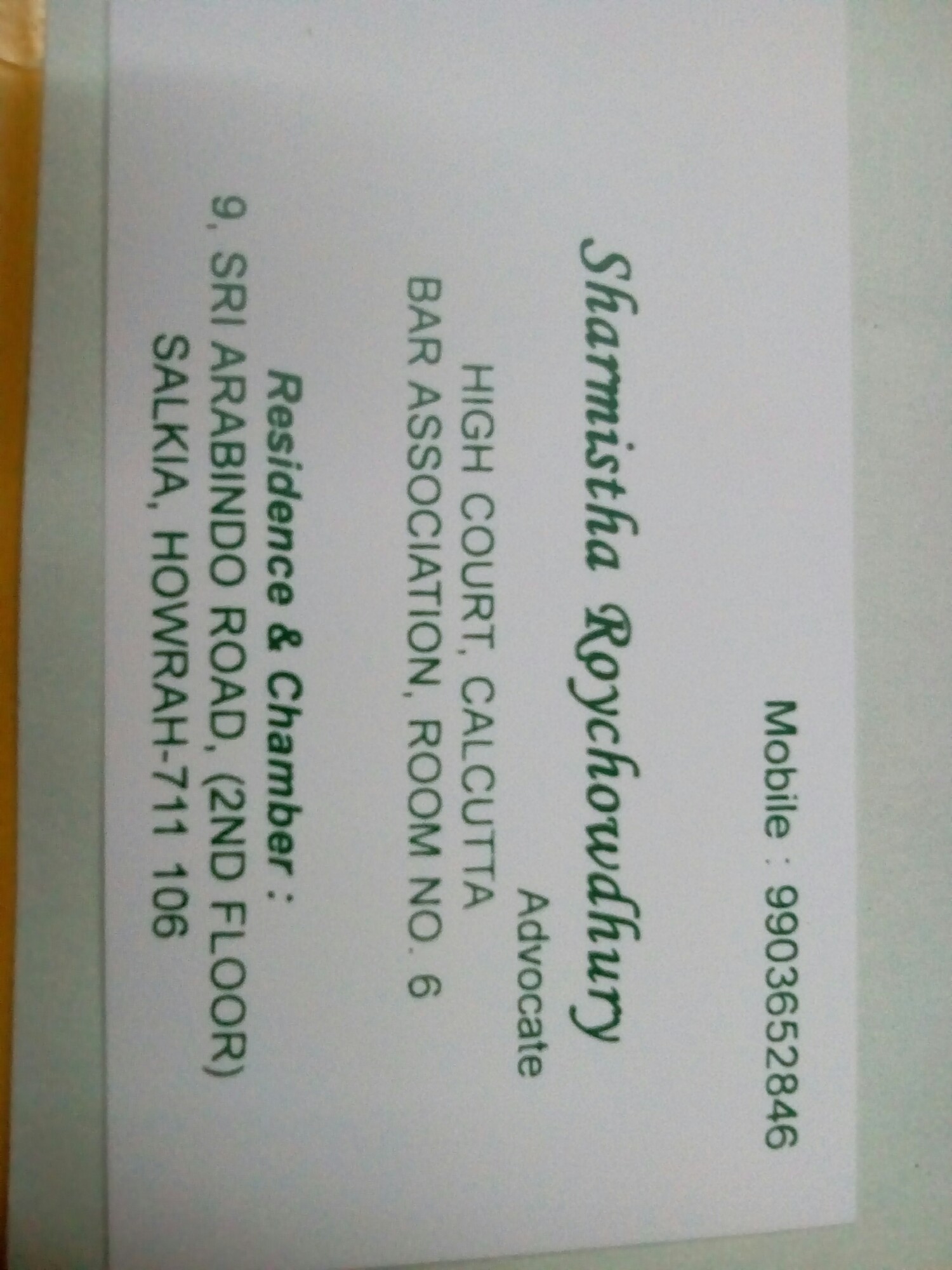 Legal Consultation of Advocate Sharmistha Roychowdhury